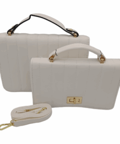 2-Piece Sling Bag Crossbody Handbags for Women Everyday Shoulder Bags - White