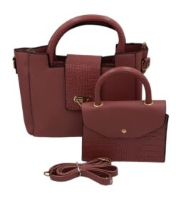 2-Piece Tote Bag Ladies Handbags For Women Shoulder Bags With Strap Handbag - Pink