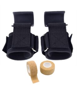 2 Piece Weightlifting Sports Gym Wrist Hooks with Elastic Sports Band Set