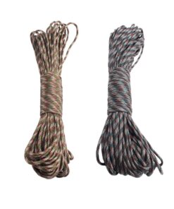 2 Pieces Tactical Paracord Cords Umbrella Braided Ropes 31m Parachute Ropes - Green Camouflage+Blue Camouflage