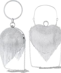 2 Pieces Women Rhinestone Evening Clutch Purses Bag