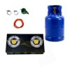 2 Plate Tempered Glass Gas Stove and 9kg Cylinder