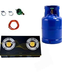 2 Plate Tempered Glass Gas Stove and 9kg Cylinder