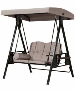 2-Seater Outdoor Swing Courtyard Iron Double Rocking Hammock Chair