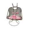 2-Seater Outdoor/Indoor Rattan Swing Hammock Chair with Cushions - Brown, Pink