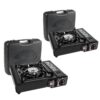 2 Single Burner Butane Canister Stoves with Travel Case