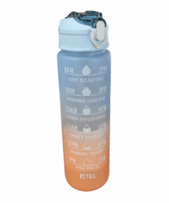 2 Tone Premium 1 Litre Motivational Water Bottle - Blue