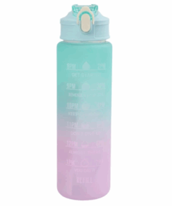2 Tone Premium 1 Litre Motivational Water Bottle - Green