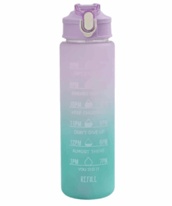 2 Tone Premium 1 Litre Motivational Water Bottle - Purple