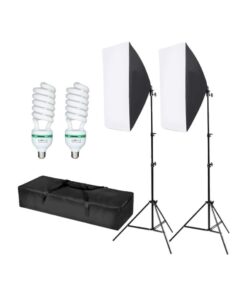 2 Tripod And 2 Photography Softbox With 2 85W Energy Saving Light Bulb Kit