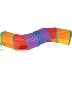 2-Way Long Rainbow Collapsible Tunnel Toy For Cats