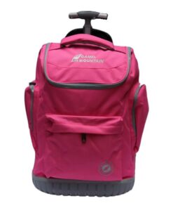 2 Wheel Trolley Backpack with Telescopic Handle and Hard Base For School - Pink