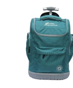 2 Wheel Trolley Backpack with Telescopic Handle and Hard Base For School - Turquoise