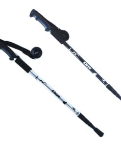 2 x Hiking Stick Trekking Pole Ultra Light Aluminium Extendable - Silver+Black