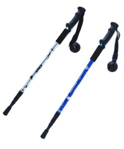 2 x Hiking Stick Trekking Pole Ultra Light Aluminium Extendable - Silver+Blue