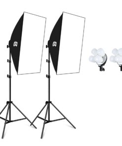 2 x Puluz Soft Box Continuous Lighting Kits (2x E27 4 Globe Sockets)