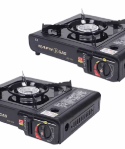 2 x Safy - Single Burner Canister Camping Gas Stoves with Travel Cases
