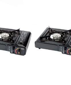 2 x Single Burner Cannister Camping Gas Stoves with Travel Cases