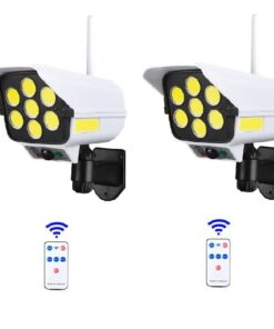 2 x Solar Monitoring Light / Lamp Dummy Camera Remote Controlled 180w