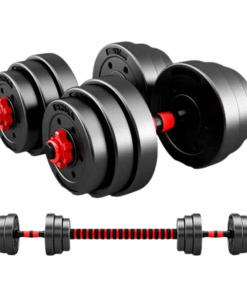 20 Kg Adjustable Rubber Barbell and Dumbbell Weight Set