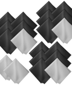 20 Pack Microfibre Eyeglasses Lens & Screens Cleaning Cloth- Black & Grey