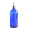 20 x 100ml Blue Serum Glass Bottles With Silver + White Dropper