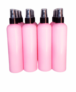 20 x 250ml Pink Luxurious PET Round Shoulder Bottles with Black Mist Spray
