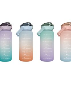 2000ML Unisex Yax Water Bottle with Motivational Time Markers - 4Pack