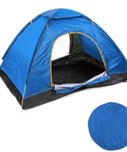 200x150cm 2 Person 2 Door Dome Pop Up Tent with Sunroof & Inner Lining - Blue