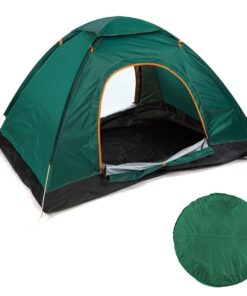200x150cm 2 Person 2 Door Dome Pop Up Tent with Sunroof & Inner Lining - Green
