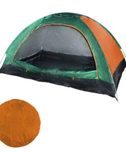 200x150cm 2 Person Waterproof Dome Pop Up Tent with Sunroof & Inner Lining - Green, Orange