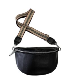 2023 Cross Body Niche Design Pu Leather Bag - Black