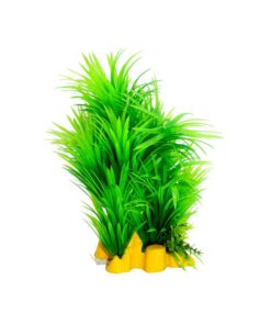 20cm Green Leaf Aquarium Plant With Yellow Base