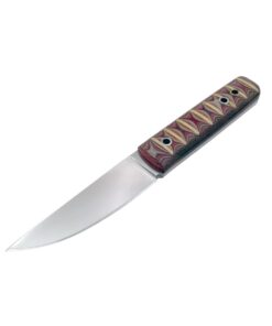 20cm Handmade D2 Steel Hunting Knife with Red & Yellow Micarta Handle
