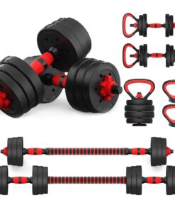 20kg Indoor Gym Weightlifting Adjustable Barbell & Dumbbells Weight Set