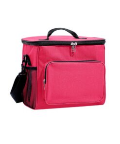 20L Insulated Cooler Bag with Front & Side Pocket & Shoulder Strap - Red