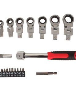 20PCE FLEX RATCHET HEAD WRENCH SET(8-10-12-13-14-17-19 INCL S/D BITS )