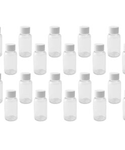 20x 50ml Clear Bottles with Screw Caps