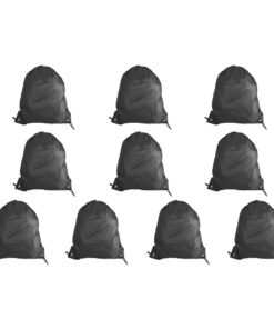 210D Poly String Bag - 10-Pack - Black