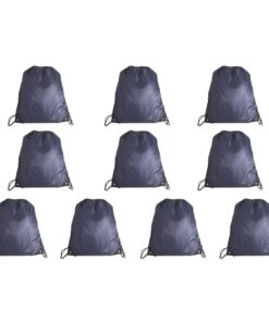210D Poly String Bag - 10-Pack - Blue