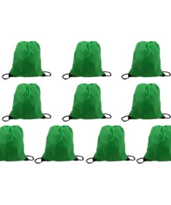 210D Poly String Bag - 10-Pack - Green