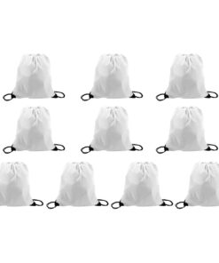 210D Poly String Bag - 10-Pack - White