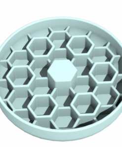 21cm Silicone Honeycomb Slow Feeder Bowl plus Pet Licence Disk Sticker - Mint Green