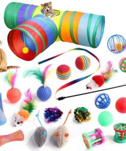 21Pcs Cat Interactive Toy Cat Toy Set with Tunnel and Stick
