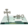 21st Key Diamant Gold Cross on Mirror Base Metal Key