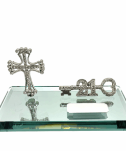 21st Key Diamant Gold Cross on Mirror Base Metal Key