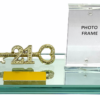 21st Key Gold on Mirror Glass Base Engraving Plate + Magnetic Photo Frame