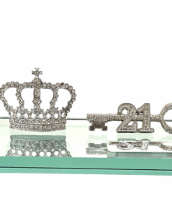 21st Key Ladies Diamant Silver Crown And Metal Key