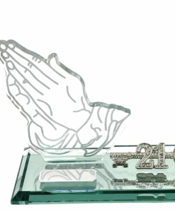 21st Key Large Praying Hands On Mirror Base