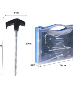 22 Piece Thread Peg Set Ground Twisting Pegs Tent Accessories with Holders